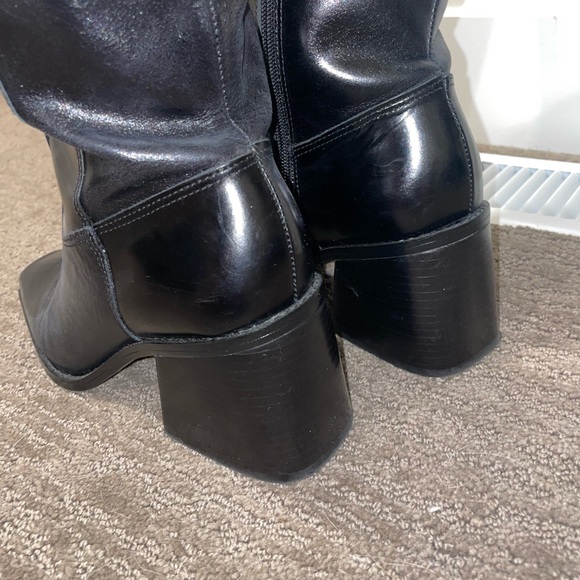 Square toe knee high block heel boots - Picture 5 of 7